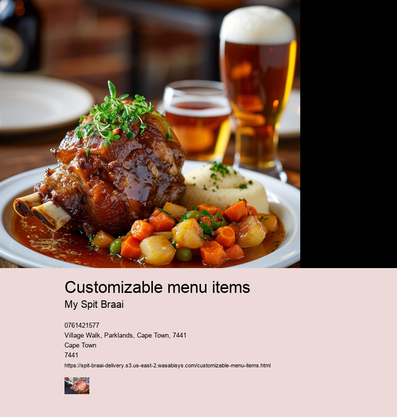 Customizable menu items