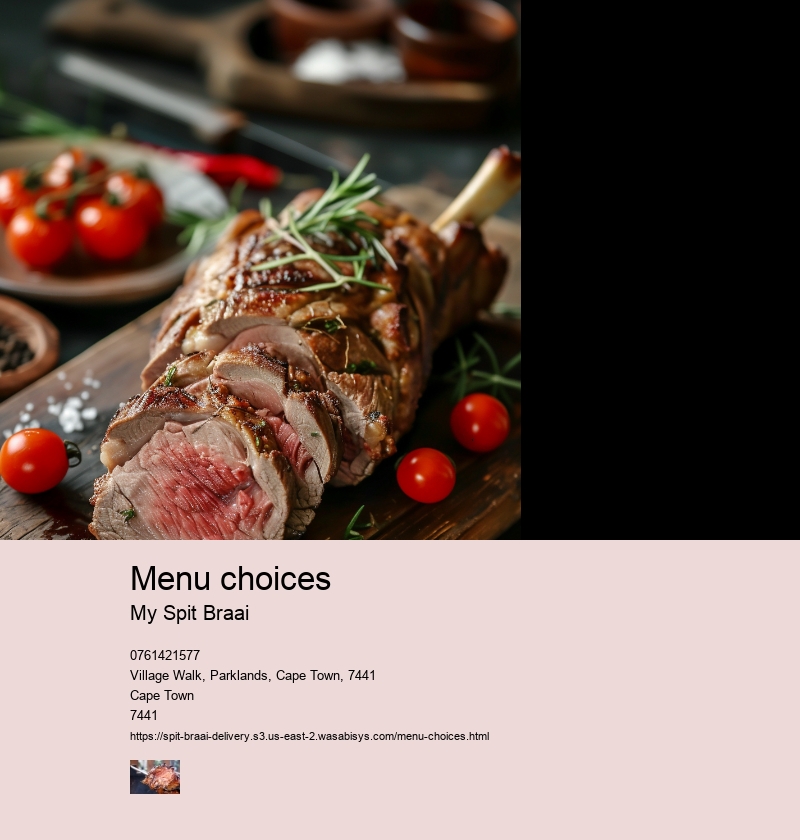 Menu choices